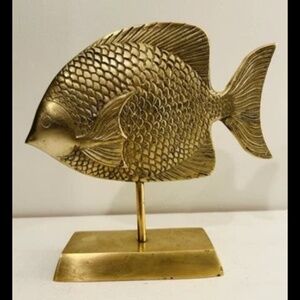 Vintage Rosenthal Netter Hollywood Regency Gold Brass Fish Sculpture MCM